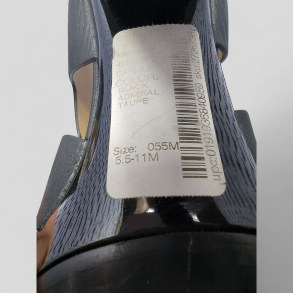 New MICHAEL KORS Carla Platform Sandal Heel Size 5.5 Black Leather Buckle NO Box - Picture 10 of 12
